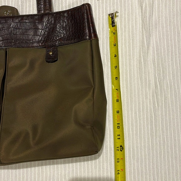 Banana Republic Brown 12” x 14” x 3.5” tote nylon with leather trim. Excellent. - Picture 5 of 6